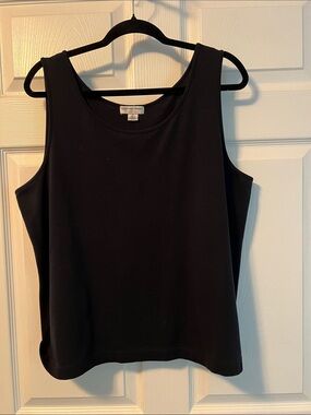 August Max Black Scoop Neck black Tank Top